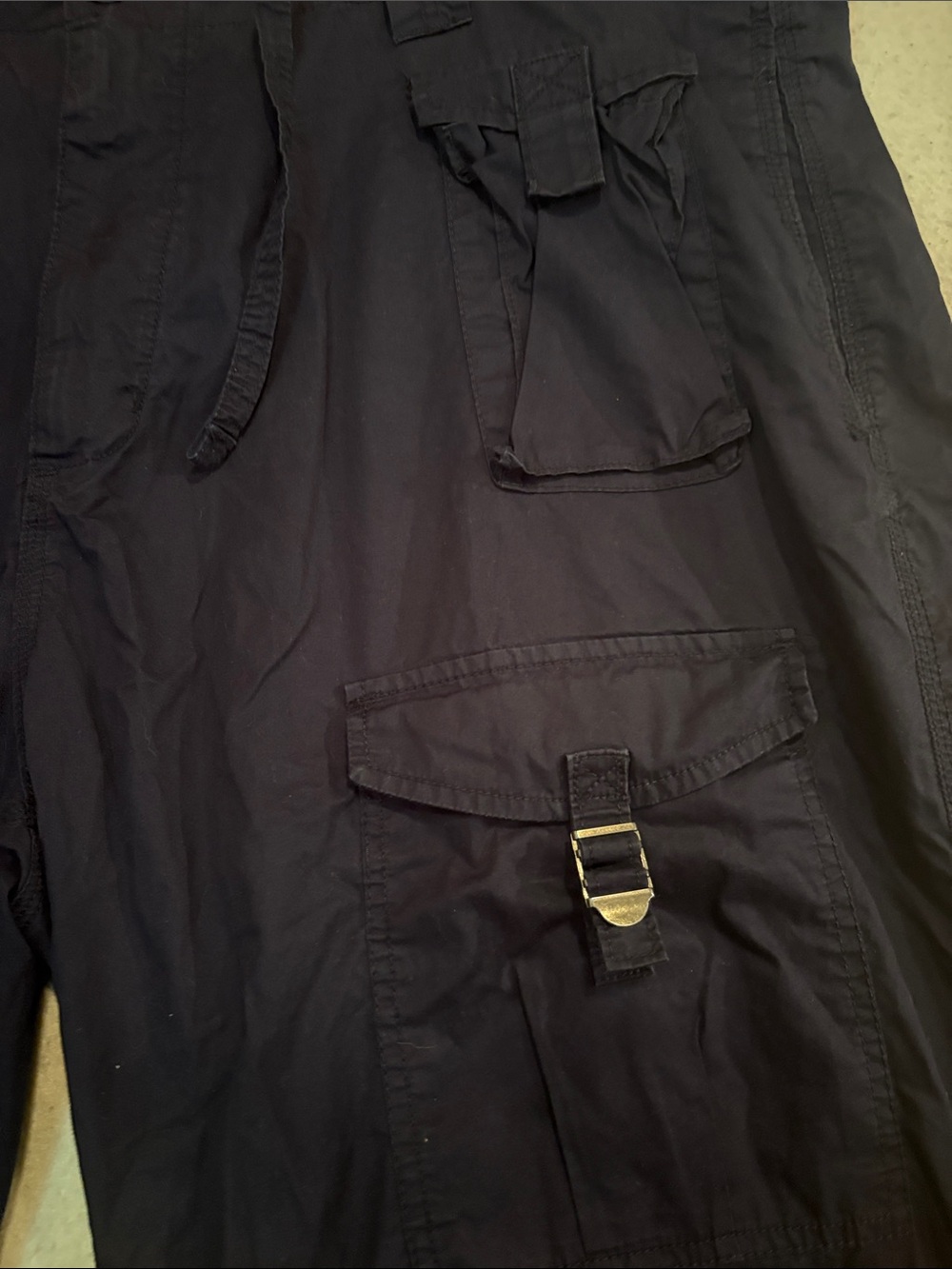 Sean John Cargo Shorts Mens 42 Navy Baggy Y2K Hip Hop Streetwear Utility - Picture 5 of 12